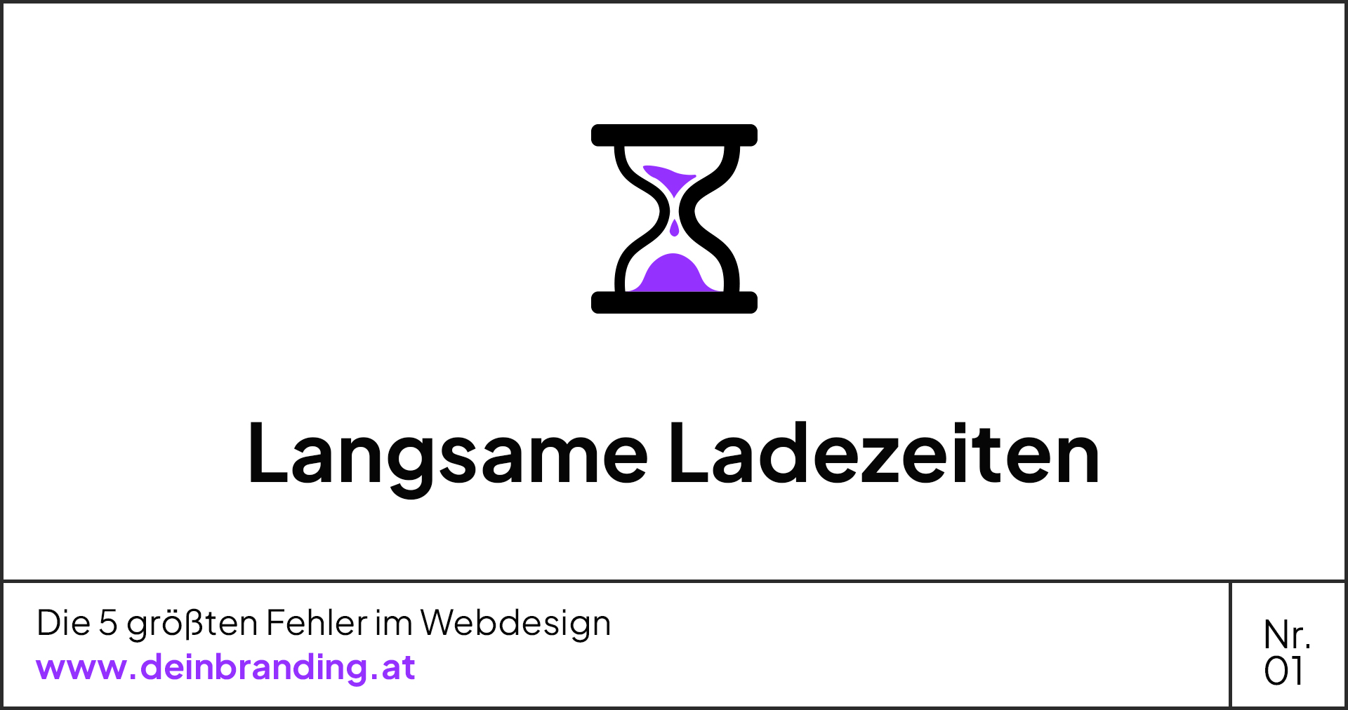 Eine Sanduhr mit den größten Fehlern im Webdesign.